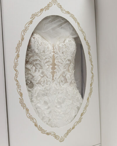 White wedding dress in box
