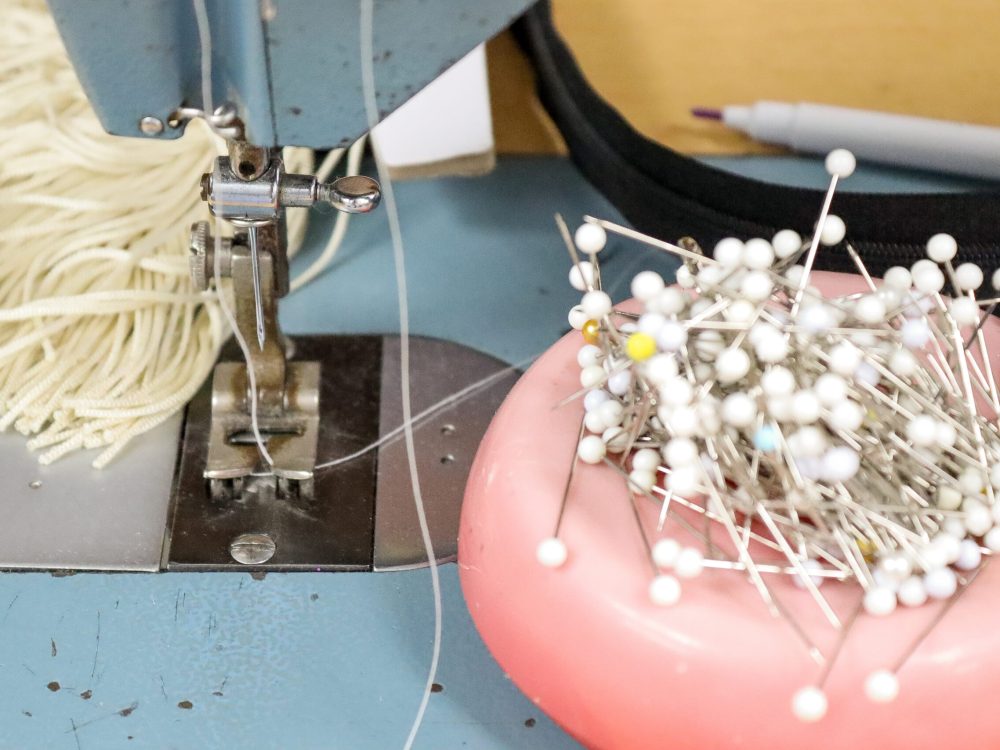 pins and sewing machine