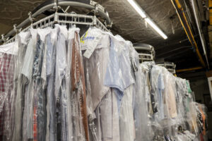 Clothes on garment conveyor