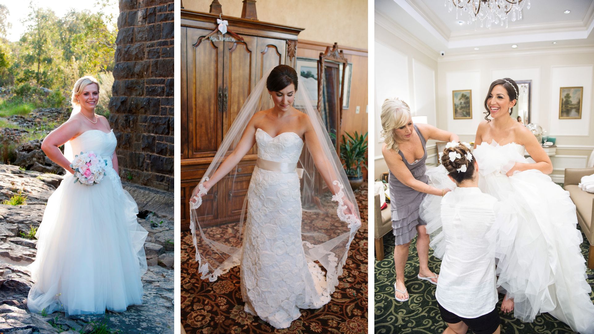 happy brides on their wedding days